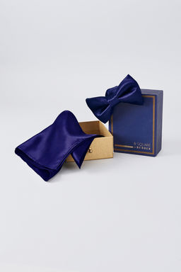 Bubber Couture - Indigo Bowtie and Pocket Square Set (Set of 2)