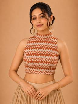 SALWAR STUDIO - Mustard Padded Readymade Saree Blouse