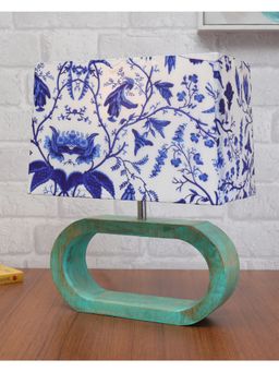 Homesake - Wood Table Lamp Algae Oblong Birds