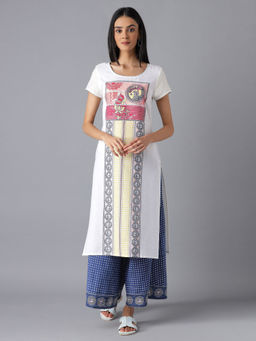 Aurelia - White Printed Kurta