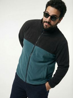 UNSTD - Teal Men Plus Size Fleece Winter Wear Jacket