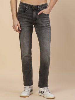 Cantabil - Grey Men Breathable and Soft Fastness Regular Fit Casual Denim Jeans