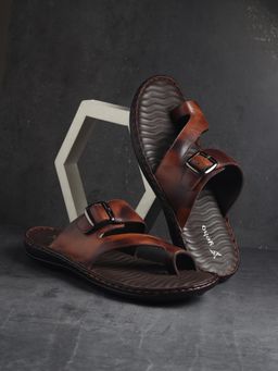Yoho - Brown Leather Sandals for Men