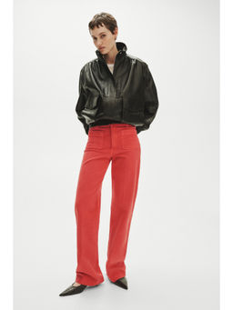 H&M - Women Red Wide High Jeans