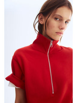 H&M - Women Red Zip-Top Sweatshirt