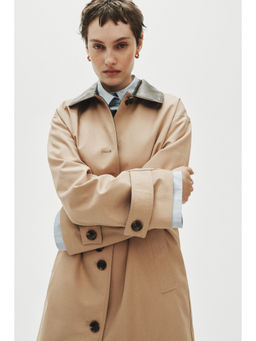 H&M - Women Beige Twill Car Coat