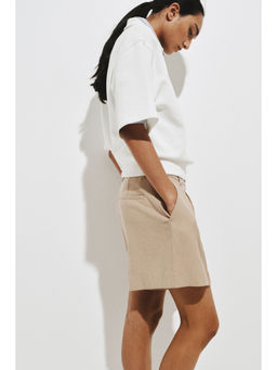H&M - Women Beige Tailored Shorts