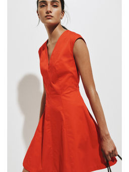 H&M - Women Red Cotton Poplin Dress