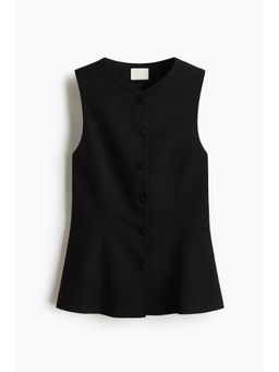 H&M - Women Black Peplum Waistcoat