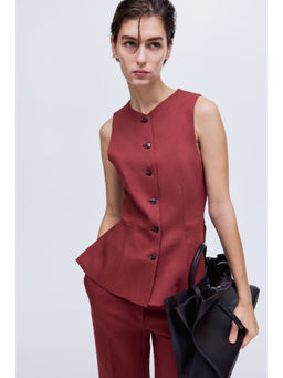 H&M - Women Red Peplum Waistcoat