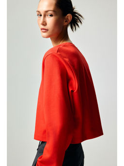 H&M - Women Red Short Interlock T-Shirt