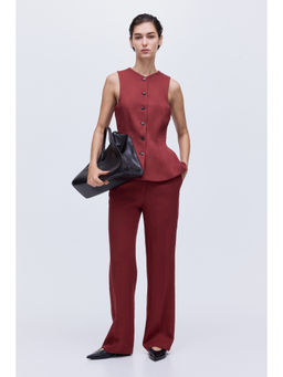 H&M - Women Red Tailored Trouser