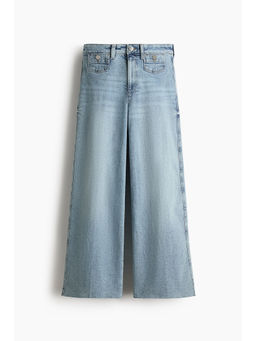 H&M - Women Blue Wide High Waist Ankle Jeans