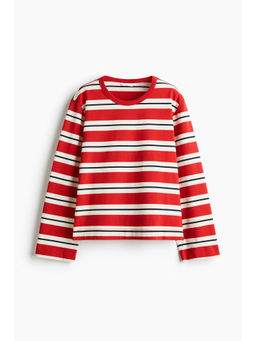 H&M - Women Red Long-Sleeved Cotton T-Shirt