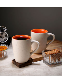 CDI - White Marble Shaped 300 Ml Coffee Mugs Set Of 2