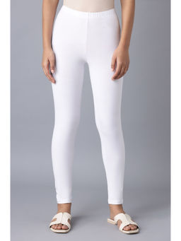 Elleven - White Cotton Lycra Cropped Tights