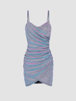 Cider - Multi-Color Sweetheart Neckline Glitter Bodycon Dress