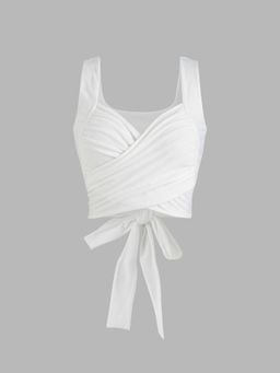 Cider - Cross Wrap Front Tie Back Crop Top