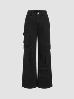 Cider - Denim Solid Pocket Cargo Jeans