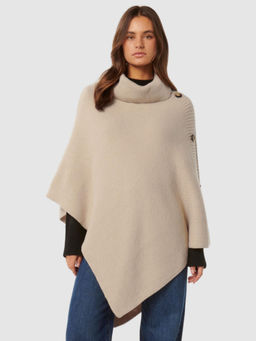 Forever New - Women's Beige Solid Poncho