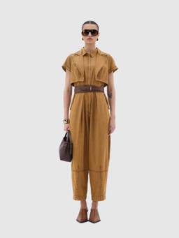 Notebook - Brown Somet Jumpsuit with Belt and Jacket