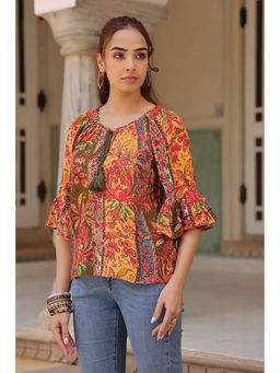 Rain & Rainbow - Print Cotton Top