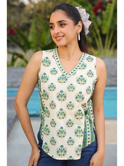 Rain & Rainbow - Print Cotton Top