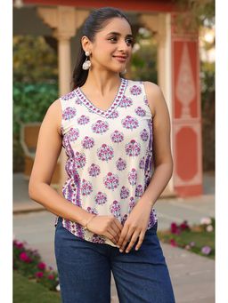 Rain & Rainbow - Print Cotton Top