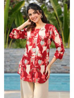 Rain & Rainbow - Print Cotton Tunic