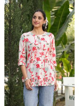 Rain & Rainbow - Floral Printed Cotton Tunic