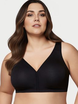 Enamor - Black Cotton Solid Bra