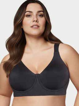 Enamor - Black Nylon Solid Bra