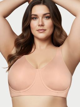Enamor - Beige Nylon Solid Bra