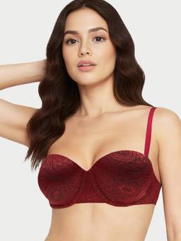 Enamor - Red Nylon Solid Bra