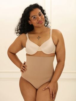 Underneat - Beige Nylon Solid Tummy Tucker
