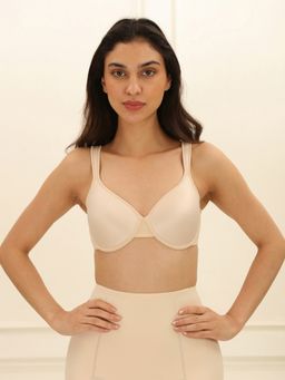 Underneat - Beige Nylon Solid Bra