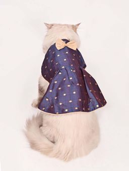 Vastramay - Cats' Blue Silk Blend Dress
