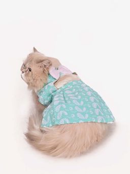 Vastramay - Cats' Pure Cotton Green Chikankari Cut Out Dress