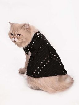 Vastramay - Cats' Allover Mirror Work Embroidered Dress
