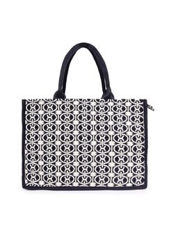 Astrid - Black Box Tote with Zipper Closure for Women and Girls