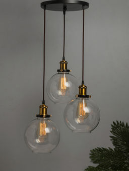 Homesake - Round Chandelier Glass Globe Light Golden