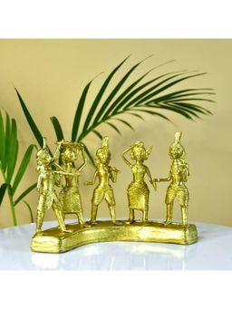 SOWPEACE - Gold Exquisite Brass Dhokra Art Farmers Set: Premium Decor
