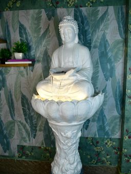 SOWPEACE - White Buddha Water Fountain Table Top Decor
