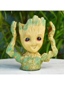 SOWPEACE - Green Groot Figurine Planter with Hands Up