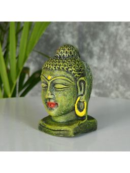 SOWPEACE - Green Premium Terracotta Meditating Buddha Head Sculpture