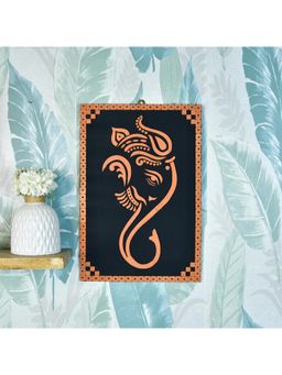 SOWPEACE - Brown Abstract Terracotta Ganesh Wall Decor