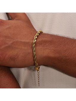 ARVINO - Forged Rope Men'S Chain Bracelet Gold