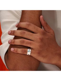 ARVINO - Hammered Silver Edge 92.5 Sterling Silver Men’S Ring