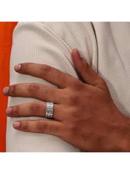 ARVINO - Rugged Texture 92.5 Sterling Silver Men’S Ring