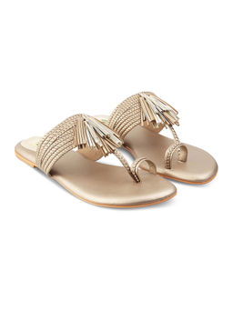STOFFA - Tassle K Flats Champagne Gold